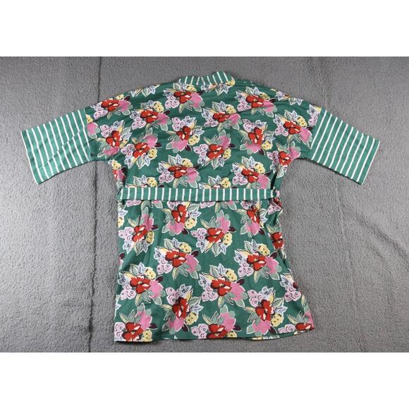 New Pact Organic Womens Medium Large Staycation Kimono Floral Print Robe - Picture 2 of 6